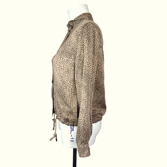 RAILS Tennessee Tawny Spots Brown Tan Linen Blend Cheetah Jacket Womens Size M - Picture 5 of 16